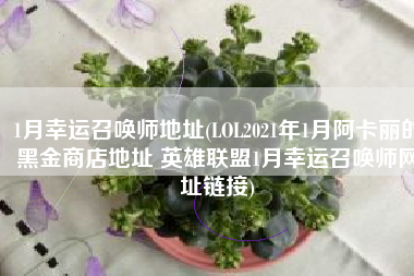 1月幸运召唤师地址(LOL2021年1月阿卡丽的黑金商店地址 英雄联盟1月幸运召唤师网址链接)