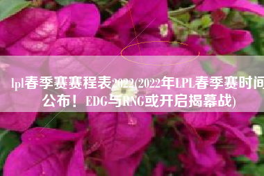 lpl春季赛赛程表2022(2022年LPL春季赛时间公布！EDG与RNG或开启揭幕战)