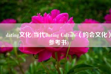 dating文化(当代Dating Culture（约会文化）参考书)
