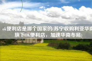 ok便利店是哪个国家的(苏宁收购利亚华南旗下OK便利店，加速华南布局)