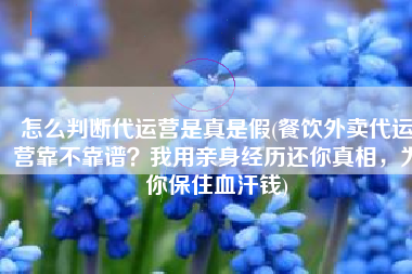 怎么判断代运营是真是假(餐饮外卖代运营靠不靠谱？我用亲身经历还你真相，为你保住血汗钱)