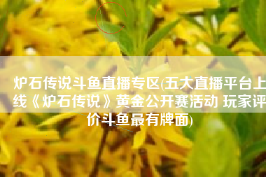 炉石传说斗鱼直播专区(五大直播平台上线《炉石传说》黄金公开赛活动 玩家评价斗鱼最有牌面)