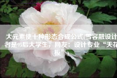 大元素使十种形态合成公式(雪容融设计者是95后大学生，网友：设计专业“天花板”)