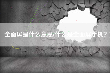全面屏是什么意思(什么是全面屏手机？)