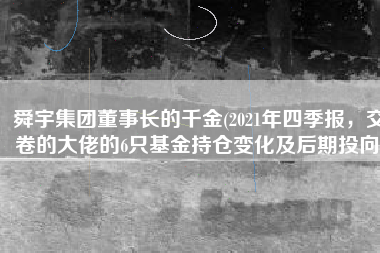舜宇集团董事长的千金(2021年四季报，交卷的大佬的6只基金持仓变化及后期投向)