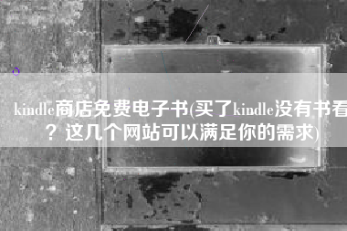 kindle商店免费电子书(买了kindle没有书看？这几个网站可以满足你的需求)