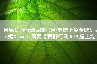 网易荒野行动pc端官网(电脑上免费吃"鸡"：网易《荒野行动》PC版上线)