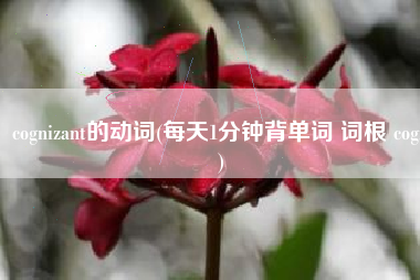 cognizant的动词(每天1分钟背单词 词根 cogn)