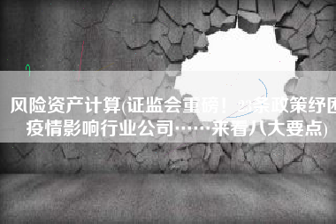 风险资产计算(证监会重磅！23条政策纾困疫情影响行业公司……来看八大要点)