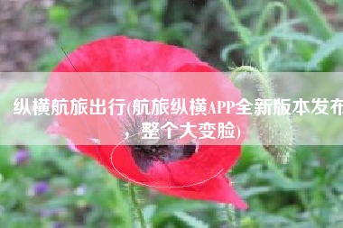 纵横航旅出行(航旅纵横APP全新版本发布，整个大变脸)