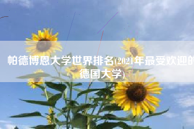 帕德博恩大学世界排名(2021年最受欢迎的德国大学)