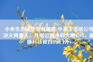 小米生态链企业有哪些(小米生态链公司冰火两重天：九号公司净利大增459%，趣睡科技被挡IPO门外)