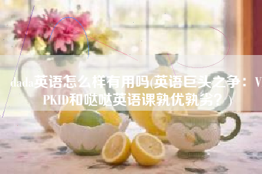 dada英语怎么样有用吗(英语巨头之争：VIPKID和哒哒英语课孰优孰劣？)