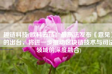 趣链科技(欧科云链：最高法发布《意见》的出台，将进一步推动区块链技术与司法领域的深度融合)