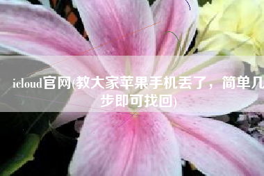 icloud官网(教大家苹果手机丢了，简单几步即可找回)
