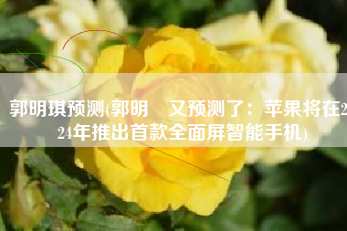 郭明琪预测(郭明錤又预测了：苹果将在2024年推出首款全面屏智能手机)