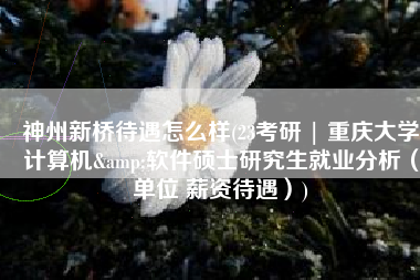 神州新桥待遇怎么样(23考研 | 重庆大学计算机&软件硕士研究生就业分析（单位 薪资待遇）)