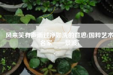 风来笑有声雨过净如洗的意思(国粹艺术名家——景波)