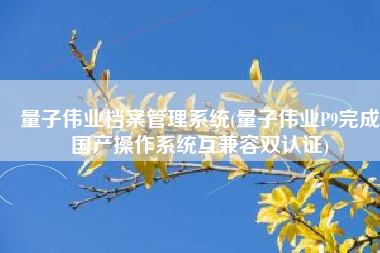 量子伟业档案管理系统(量子伟业P9完成国产操作系统互兼容双认证)