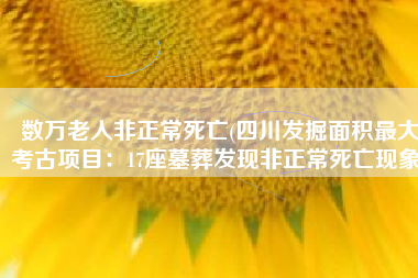 数万老人非正常死亡(四川发掘面积最大考古项目：17座墓葬发现非正常死亡现象)