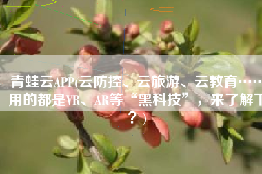 青蛙云APP(云防控、云旅游、云教育……用的都是VR、AR等“黑科技”，来了解下？)