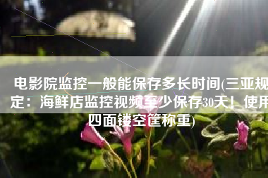 电影院监控一般能保存多长时间(三亚规定：海鲜店监控视频至少保存30天！使用四面镂空筐称重)