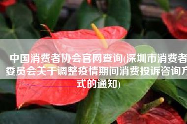 中国消费者协会官网查询(深圳市消费者委员会关于调整疫情期间消费投诉咨询方式的通知)