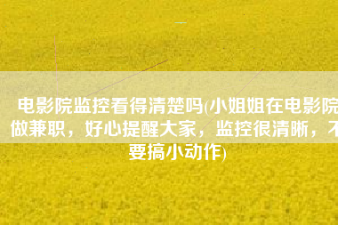 电影院监控看得清楚吗(小姐姐在电影院做兼职，好心提醒大家，监控很清晰，不要搞小动作)