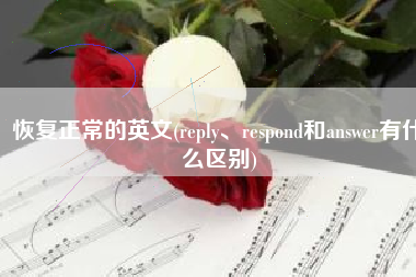 恢复正常的英文(reply、respond和answer有什么区别)
