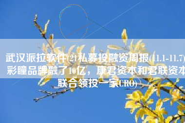 武汉派拉软件(21私募投融资周报(11.1-11.7):彩瞳品牌融了10亿,康君资本和君联资本联合领投一家CRO) 武汉派拉软件(21私募投融资周报(11.1-11.7):彩瞳品牌融了10亿,康君资本和君联资本联合领投一家CRO)