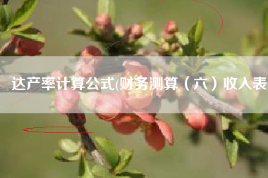 达产率计算公式(财务测算（六）收入表)