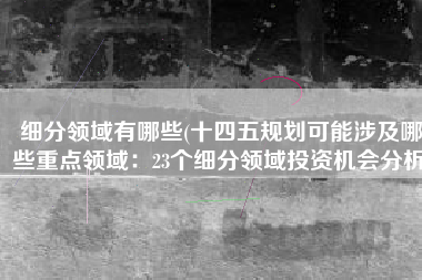 细分领域有哪些(十四五规划可能涉及哪些重点领域：23个细分领域投资机会分析)