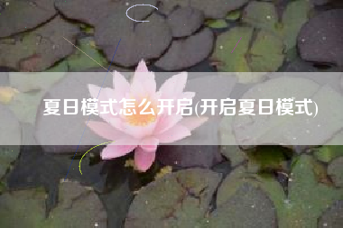 夏日模式怎么开启(开启夏日模式)