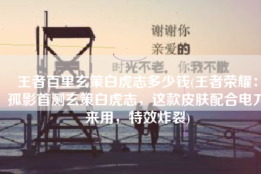 王者百里玄策白虎志多少钱(王者荣耀：孤影首测玄策白虎志，这款皮肤配合电刀来用，特效炸裂)