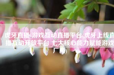 虎牙直播-游戏互动直播平台(虎牙上线直播互动开放平台 七大核心能力赋能游戏厂商)
