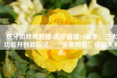 虎牙游戏戏直播(虎牙直播9.0版本，三大功能开创新玩法，“多屏同看”成最大亮点)
