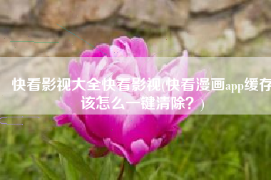 快看影视大全快看影视(快看漫画app缓存该怎么一键清除？)