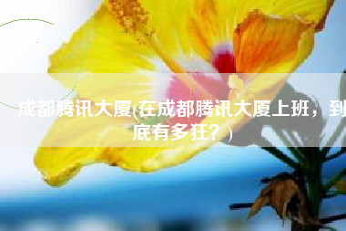 成都腾讯大厦(在成都腾讯大厦上班，到底有多狂？)