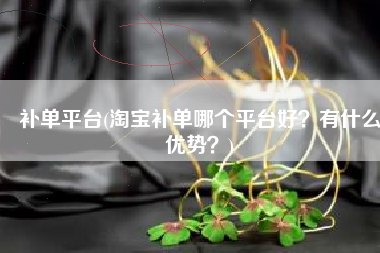 补单平台(淘宝补单哪个平台好？有什么优势？)