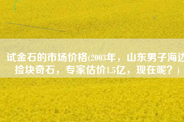 试金石的市场价格(2003年，山东男子海边捡块奇石，专家估价1.5亿，现在呢？)