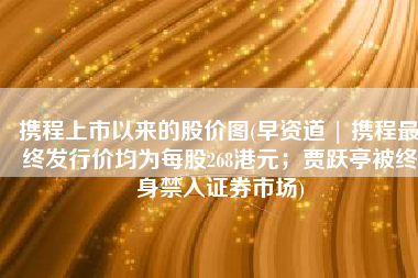 携程上市以来的股价图(早资道 | 携程最终发行价均为每股268港元；贾跃亭被终身禁入证券市场)