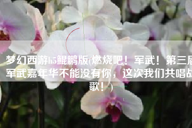 梦幻西游h5鲲鹏版(燃烧吧！军武！第三届军武嘉年华不能没有你，这次我们共唱战歌！)