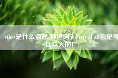 vibes是什么意思(你造吗？First of all也是可以骂人的！)