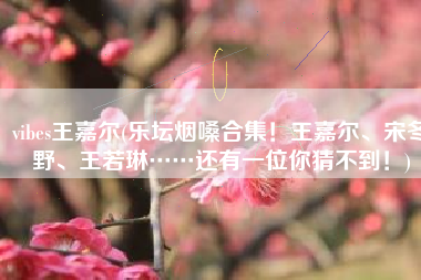 vibes王嘉尔(乐坛烟嗓合集！王嘉尔、宋冬野、王若琳……还有一位你猜不到！)