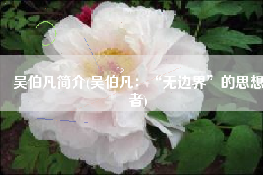 吴伯凡简介(吴伯凡：“无边界”的思想者)