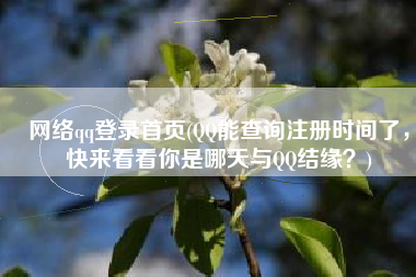 网络qq登录首页(QQ能查询注册时间了，快来看看你是哪天与QQ结缘？)