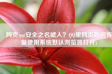 网页qq(安全之名唬人？QQ里网页如何恢复使用系统默认浏览器打开)