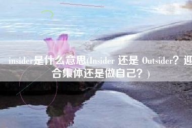 insider是什么意思(Insider 还是 Outsider？迎合集体还是做自己？)