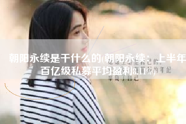 朝阳永续是干什么的(朝阳永续：上半年百亿级私募平均盈利8.11%)