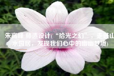 朱高峰 师造设计(“拾光之幻”，走进山水园居，发现我们心中的幽幽梦境)
